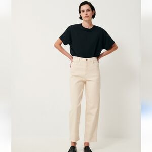 Sessun Blue, Cream Jeans, High Waisted, Organic, Straight Leg, Size 40 (8)